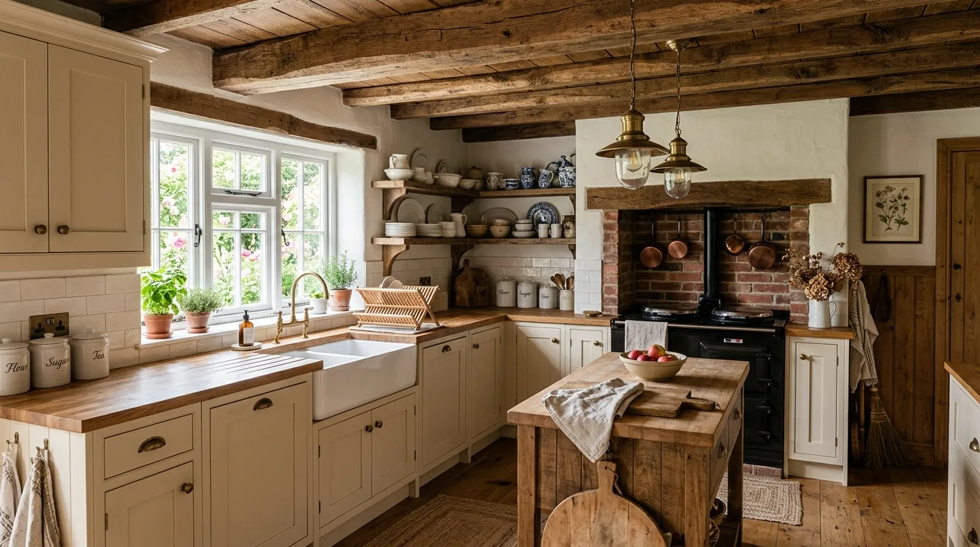 Bring in texture through rugs stools and linens inspiration for a beige kitchen.
